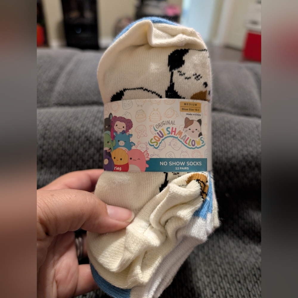 Squishmallows 12 Pack No Show Socks